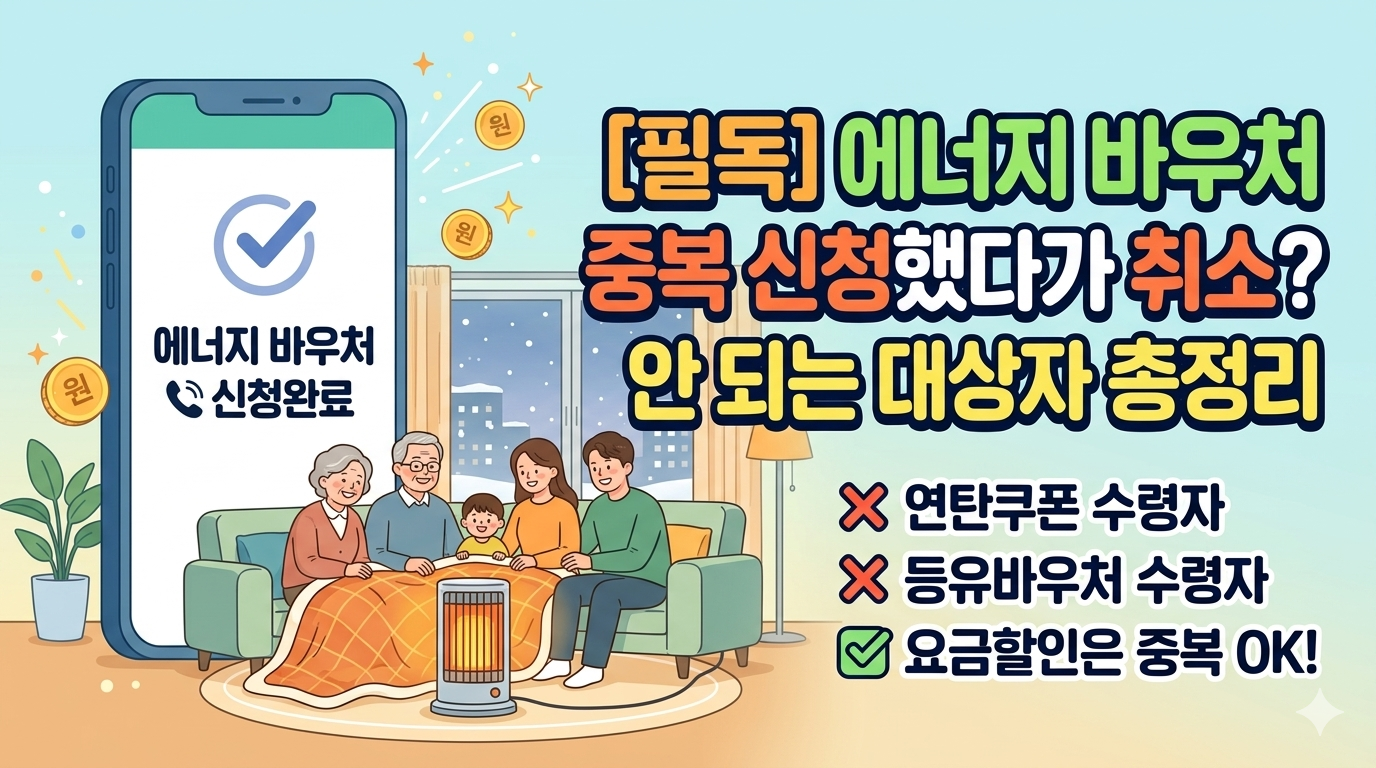 [필독] 에너지 바우처 중복 신청했다가 취소? 안 되는 대상자 총정리