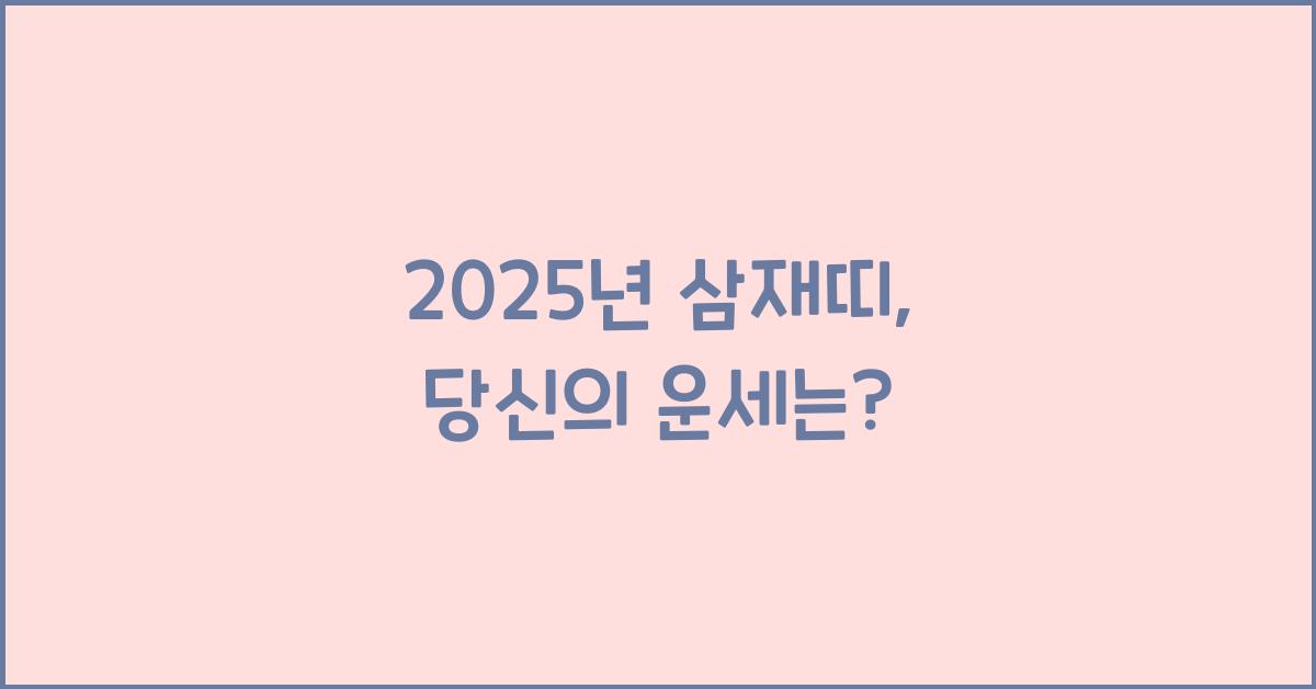 2025년 삼재띠