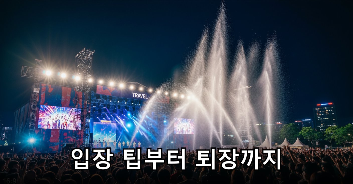 역동적인 무대 조명과 물보라가 어우러진 페스티벌