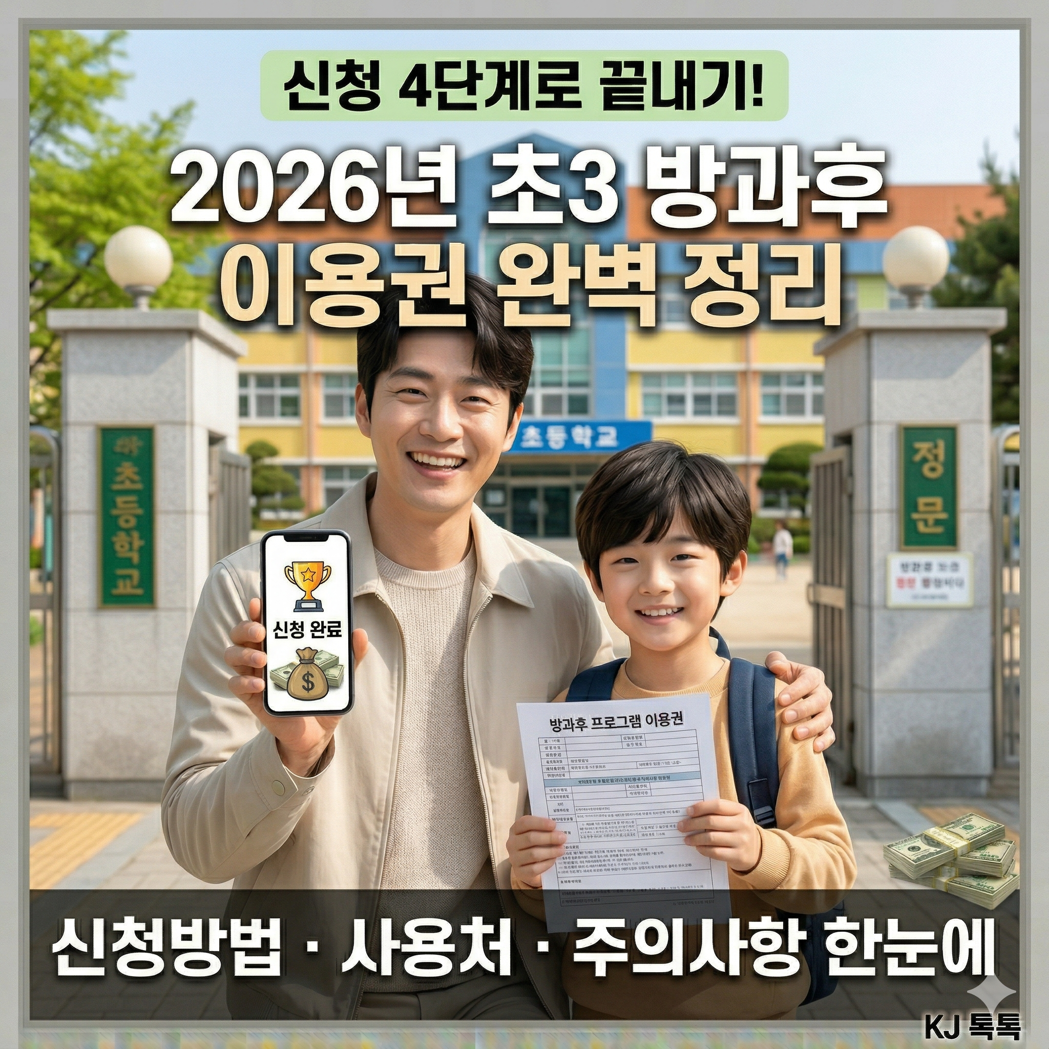 2026년 초3 방과후 프로그램 이용권 완벽 정리 — 신청 4단계·사용처·주의사항