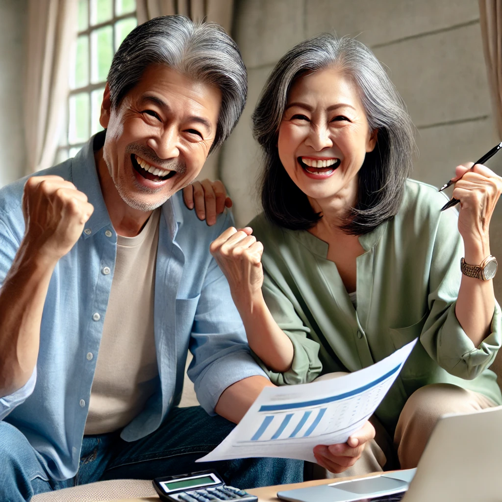 주식투자-수익으로-기뻐하는-부부