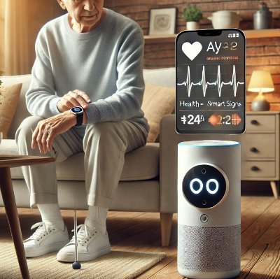 노인 대상 스마트 헬스케어 관련 이미지