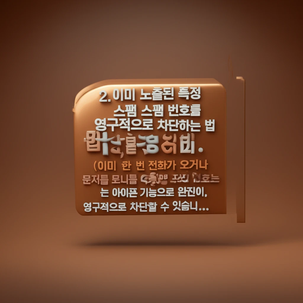 아이폰 순정 기능 활용 스팸 번호 영..