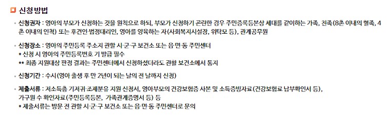 기저귀 바우처, 조제분유 바우처 - 사용처, 신청방법, 대상, 기간, 금액