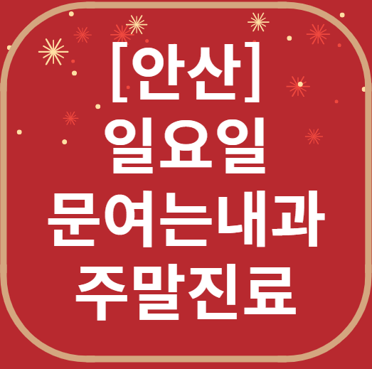 안산 일요일 문 여는 내과 리스트 ❘ 토요일 주말 휴일 야간진료 병원 찾기