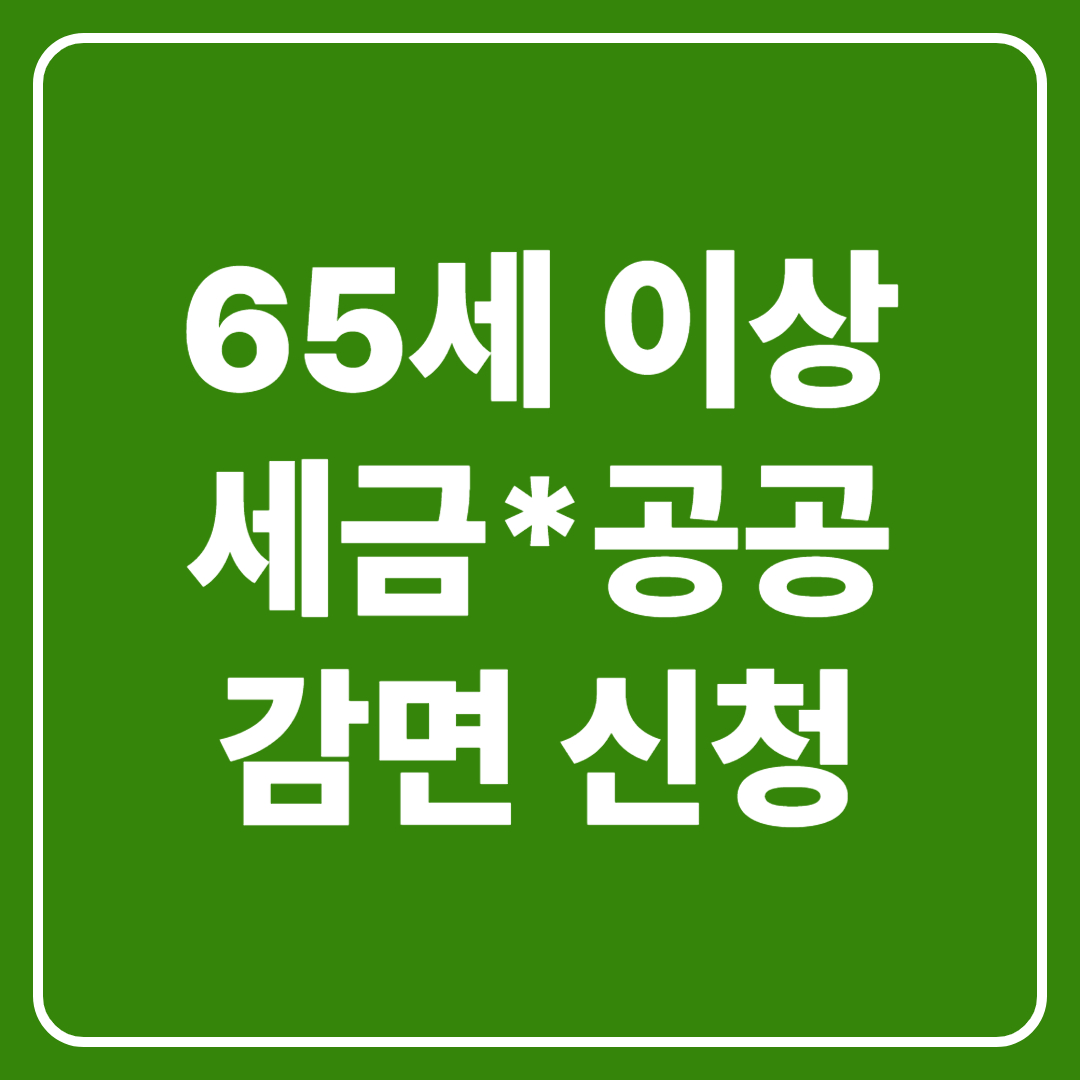 65세 이상 세금공공 감면 신청