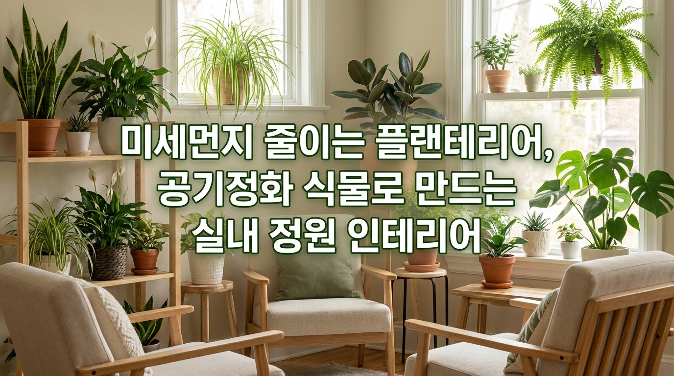 미세먌지 걱정 끝! NASA 인정 공기정화 식물 7종으로 실내 정원 만들기. 초보자도 쉬운 물주기·햇빛 관리법, 공간별 배치 전략, 실사용 후기까지. 산세베리아·아레카야자로 숨쉬기 편한 집 완성하세요.