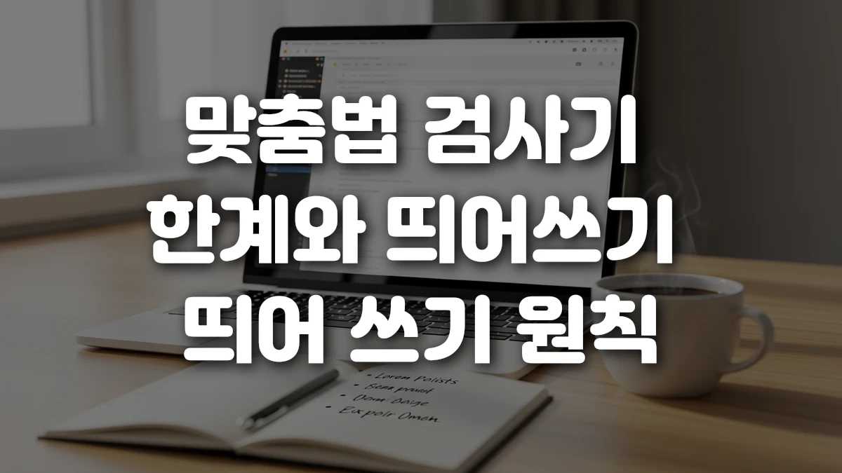 맞춤법 검사기 한계와 띄어쓰기 띄어 쓰기 원칙