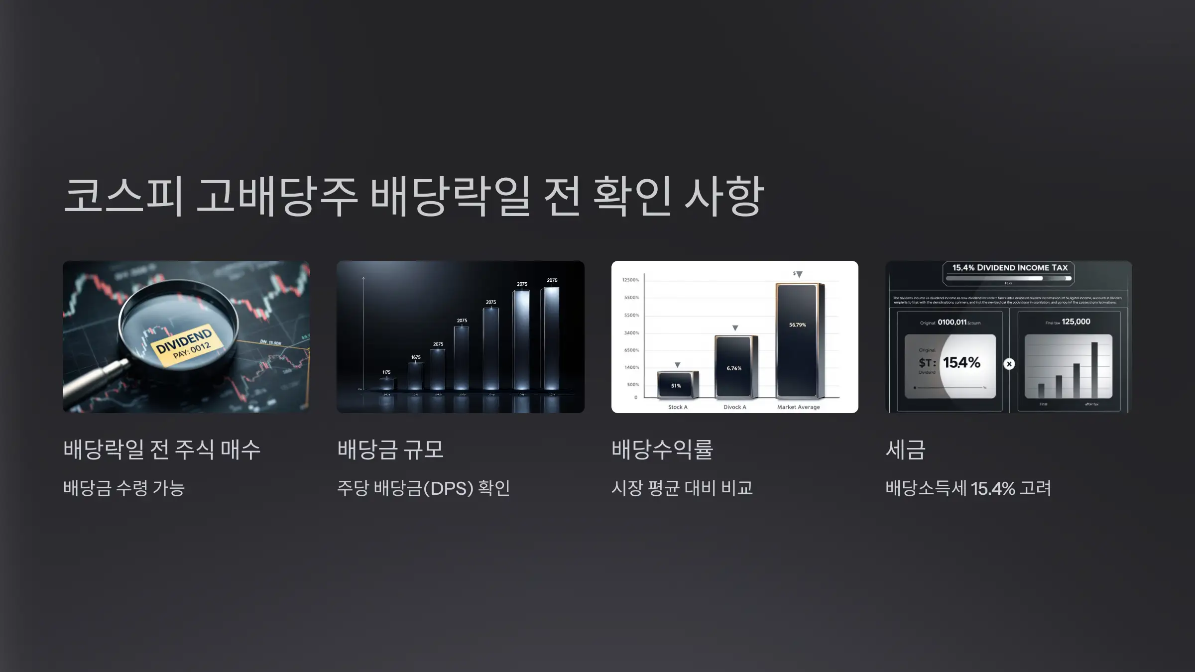 코스피 고배당주, 배당락일 전에 확인할 점