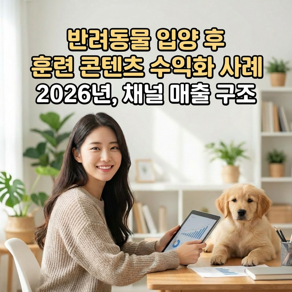 반려동물 입양 후 훈련 콘텐츠 수익화 사례 2026년 | 채널 매출 구조