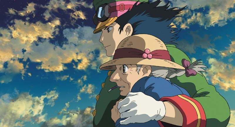 하울의 움직이는 성중에서 하울과 늙어버린 소피