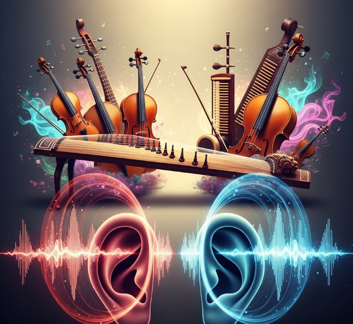 서양음악과 국악의 화음 관련 그림