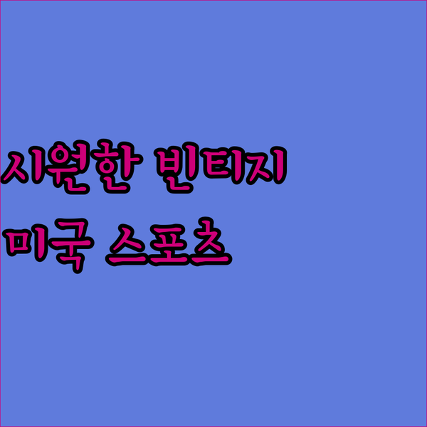 여름에도 시원하게! 미국 빈티지 스포