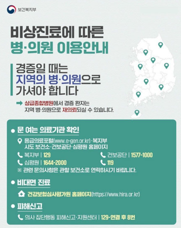 보건복지부 비상진료 안내 홍보물입니다.