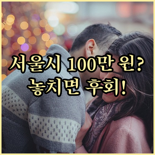 서울시 신혼부부 100만원 지원, 누..
