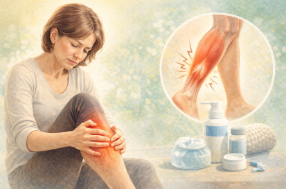 뻣뻣한 종아리 근육 통증 관리