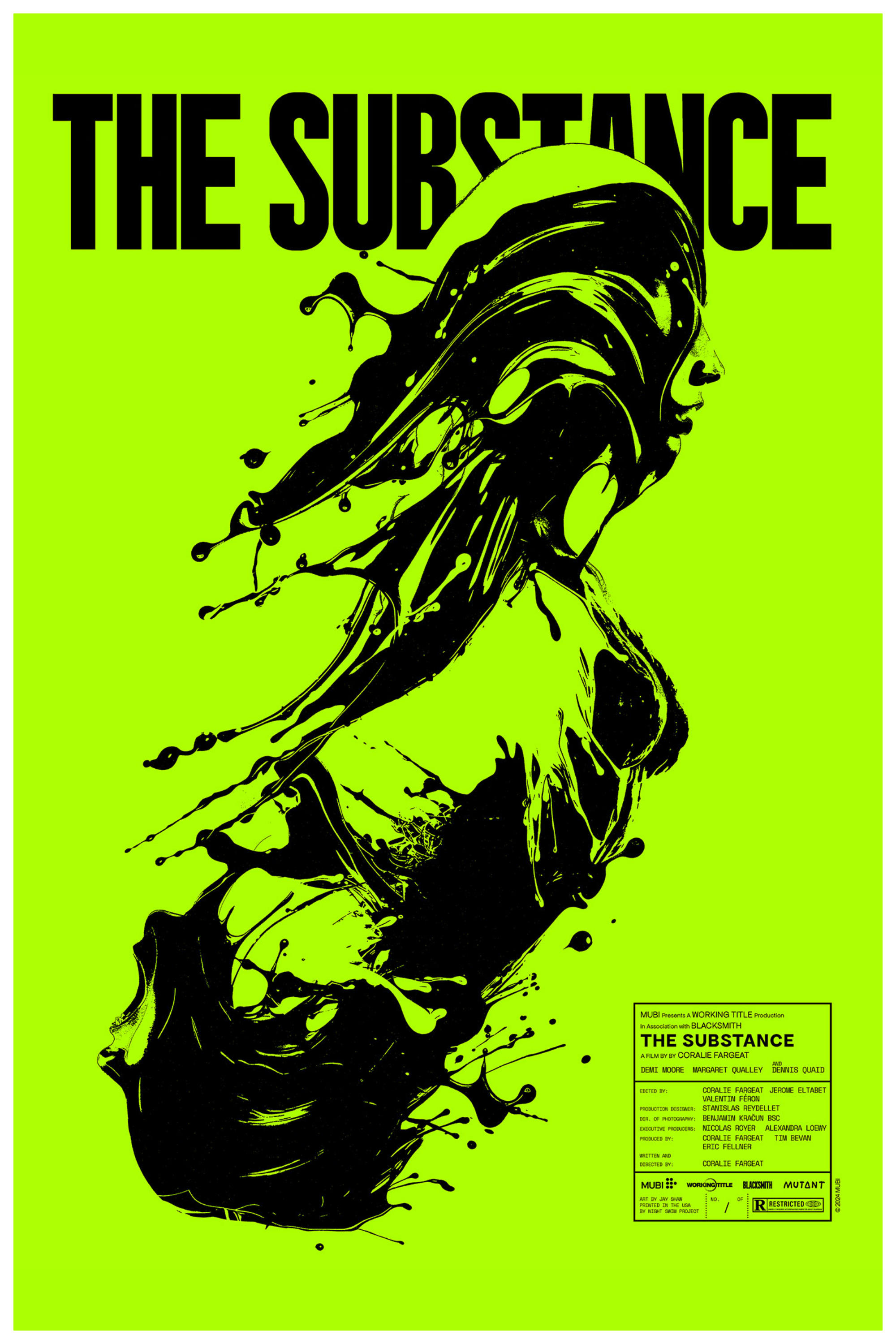 서브스턴스 영화 포스터