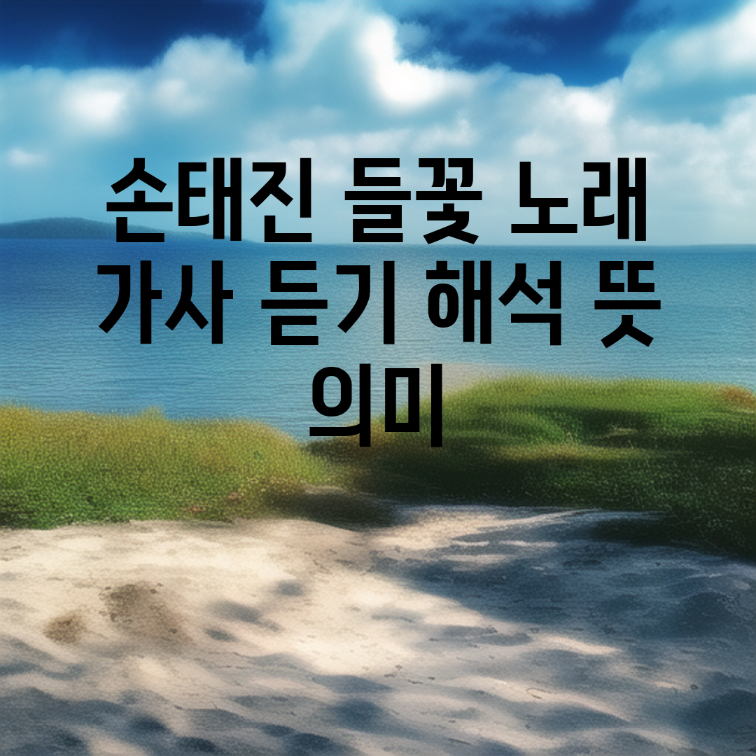 손태진 들꽃 노래 가사 듣기 해석 뜻 의미
