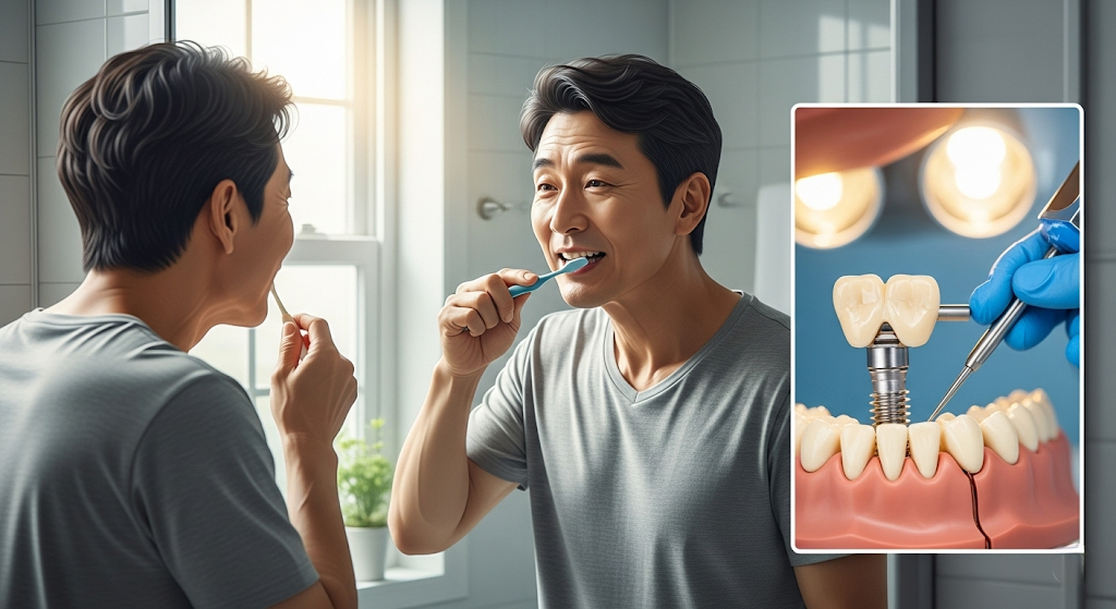남아 있는 치아 철저한 위생관리 및 결손 치아 보철치료