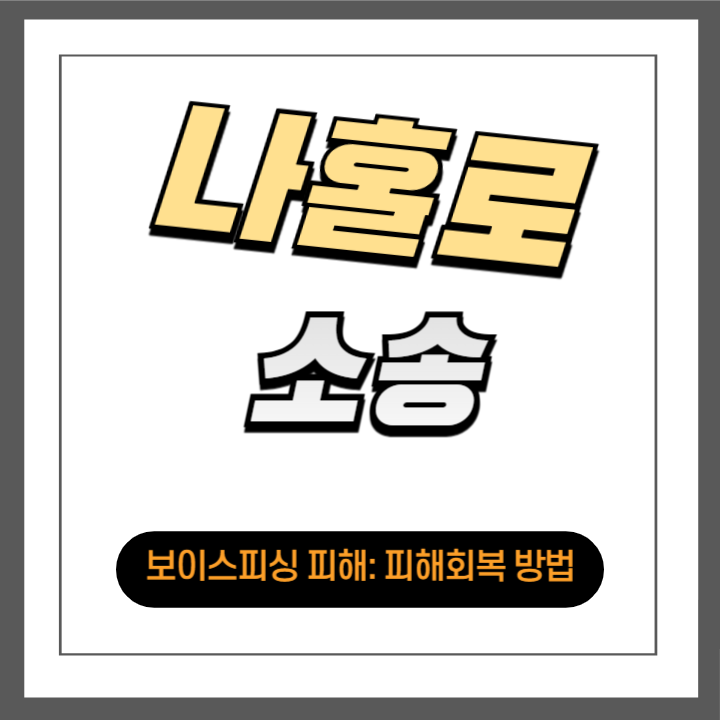 보이스피싱 피해: 피해회복 방법