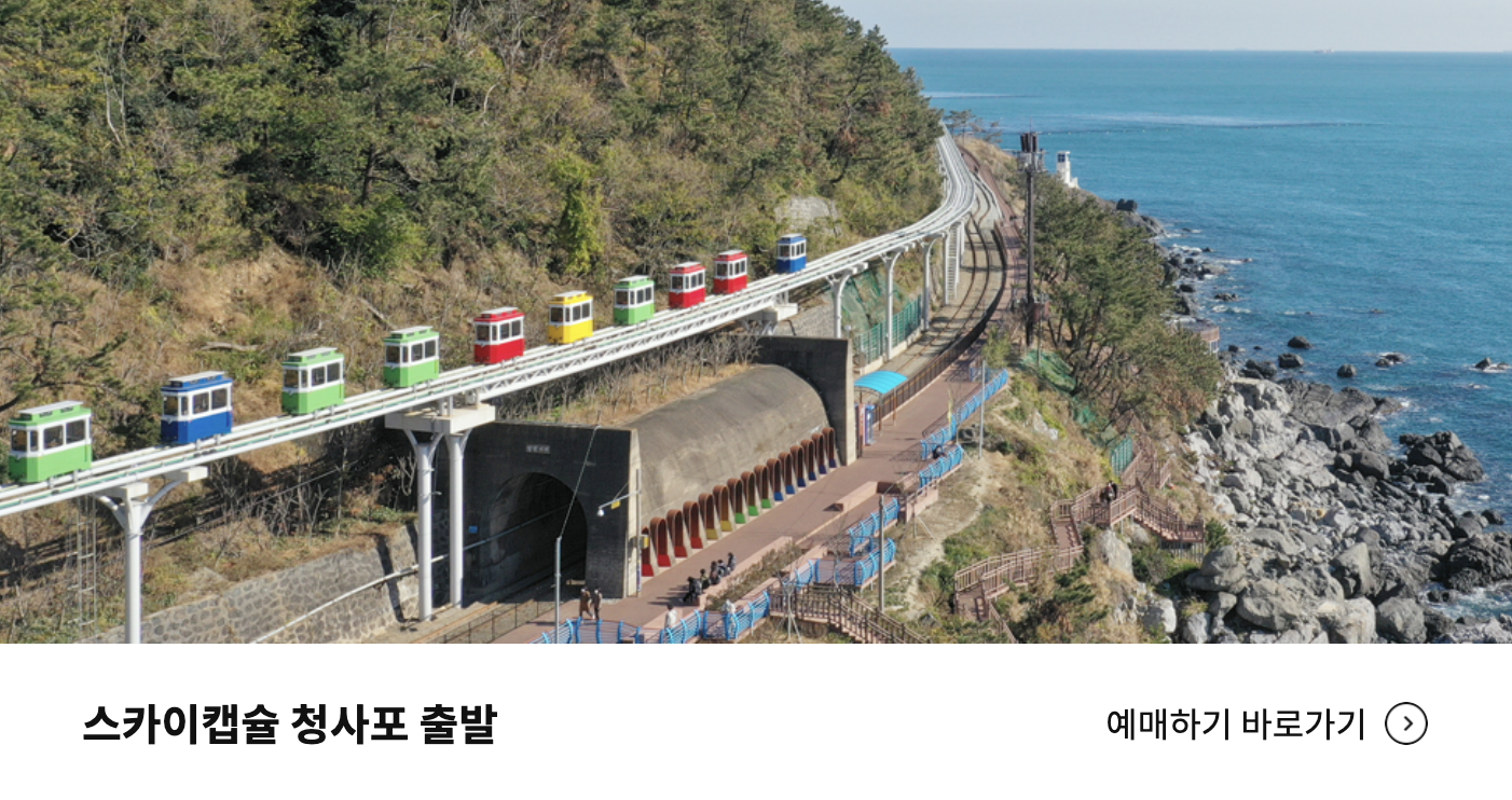 스카이캡슐 청사포 출발 예약하기