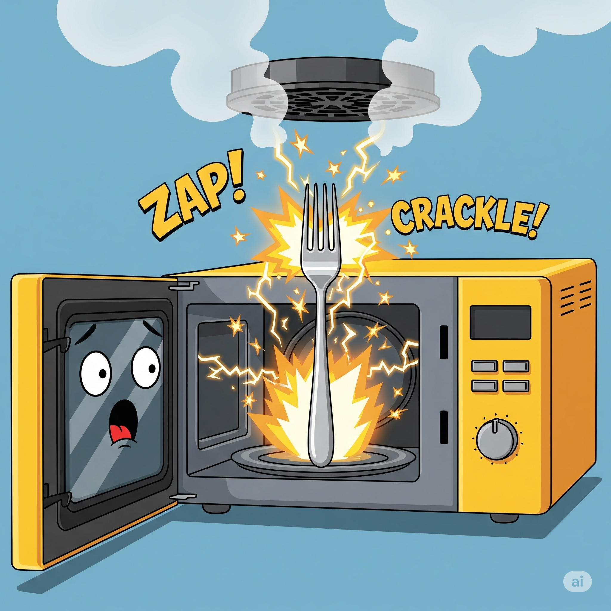 전자레인지에 금속 넣으면 진짜 폭발할까