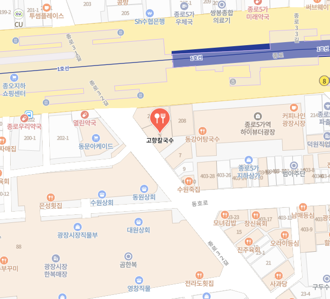 고향칼국수 가게 정보