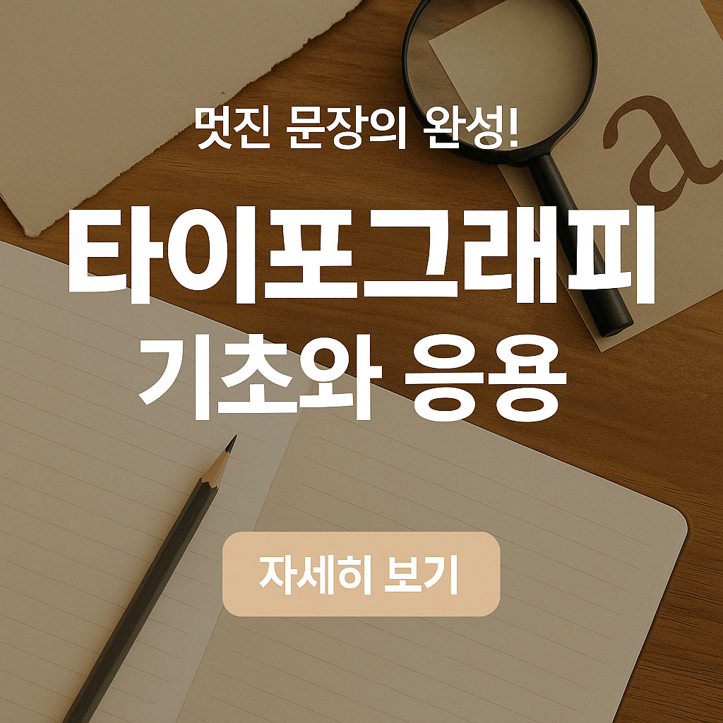 타이포그래피 기초와 응용 - 글꼴로 감성을 전달하는 법 마스터하기