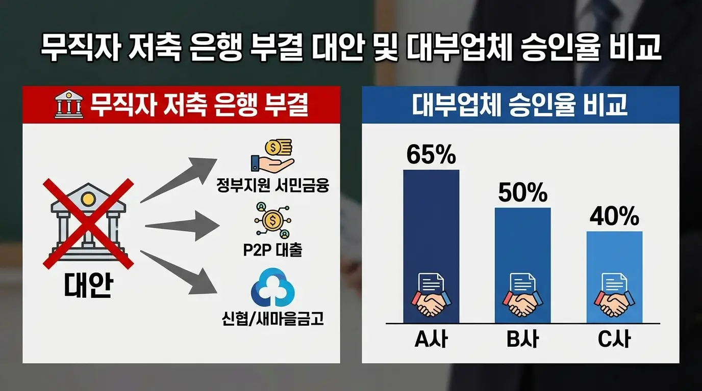 무직자 저축 은행 부결 대안 및 대부업체 승인율 비교