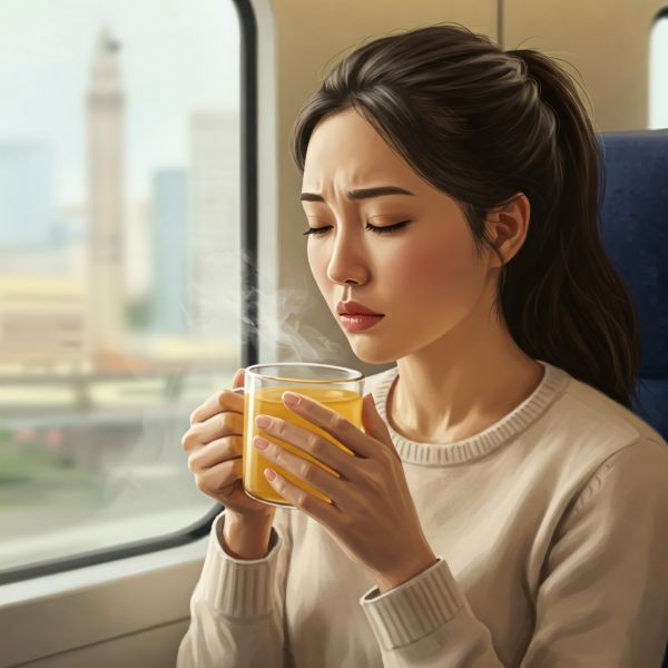 생강차를 마시는 여성