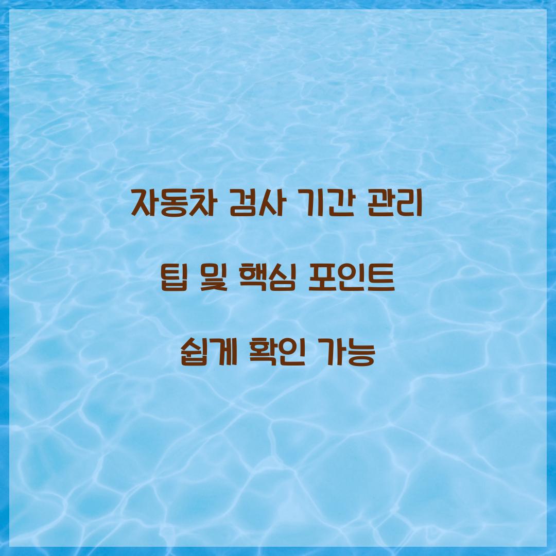 자동차 검사 기간