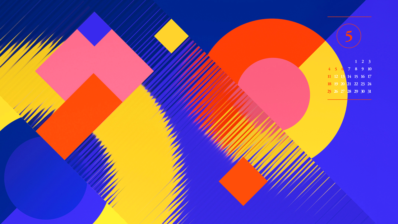 08 빨강 파랑 노랑 그래픽 A - 2025년5월 노트북배경화면