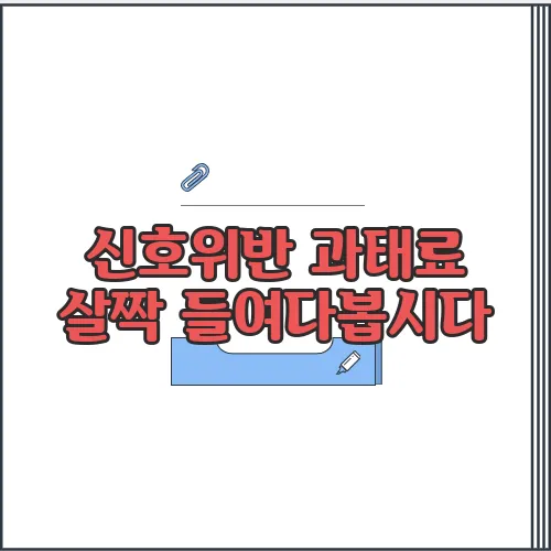신호위반 과태료 살짝 들여다봅시다