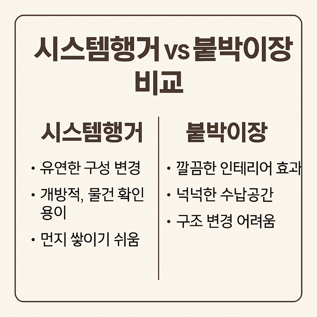 시스템행거와 붙박이장을 비교해보자