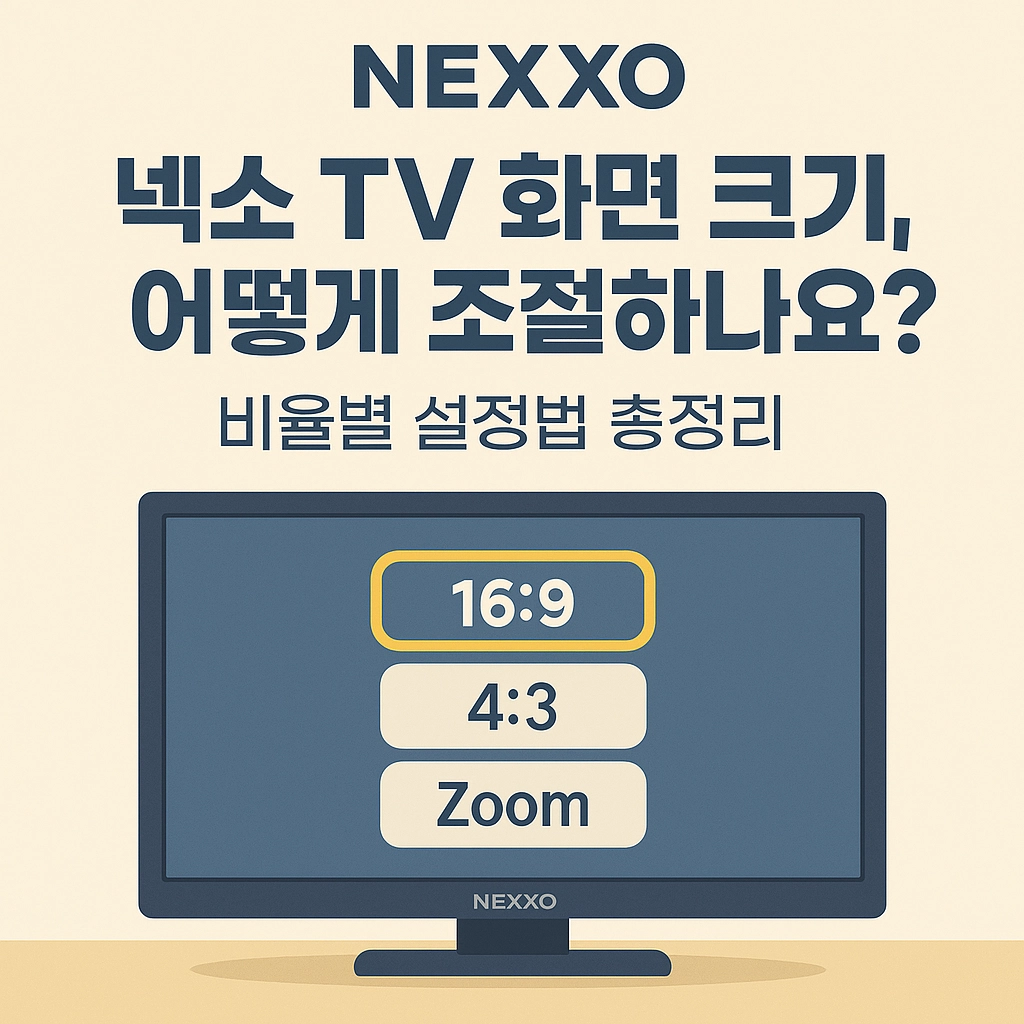 넥소 TV 화면 크기, 어떻게 조절하나요 비율별 설정법 총정리