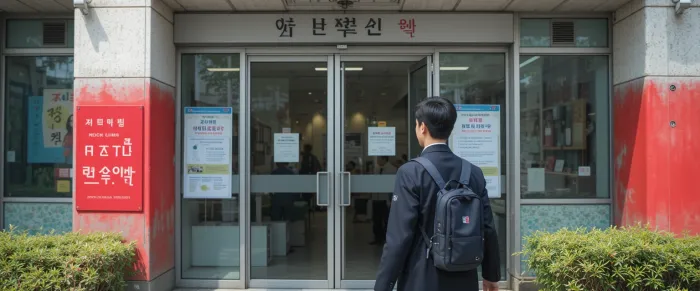 건강검진 받으러 가는 직장인