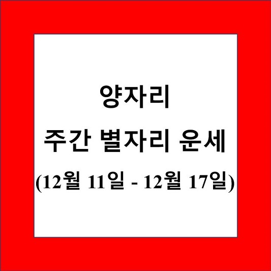 양자리 주간 별자리 운세 제목 상자