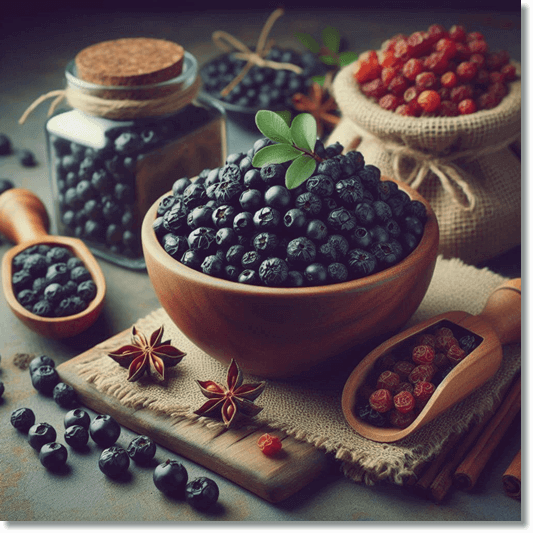 아노니아와 다양한 건조 베리류