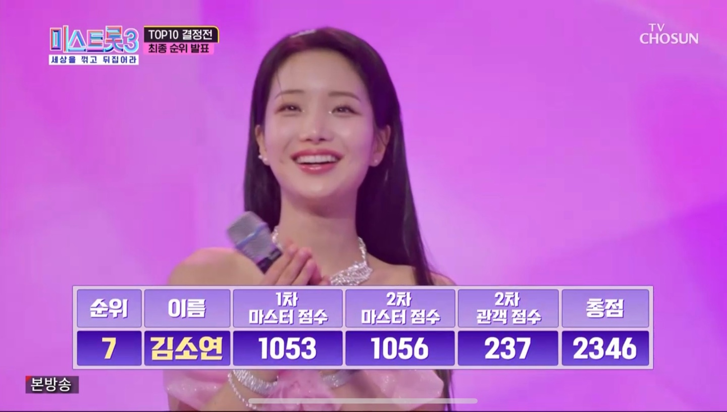 미스트롯3 5라운드 7위