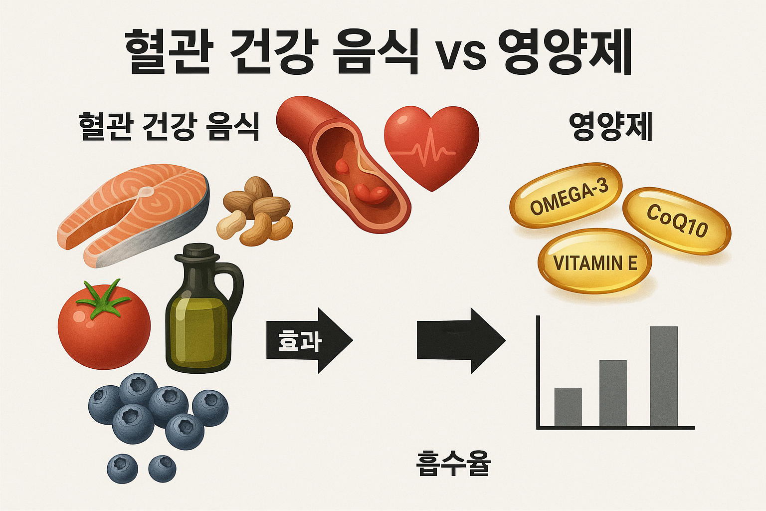 혈관나이 10년 되돌리는 최적의 방법은? 음식 vs 영양제 완벽 분석