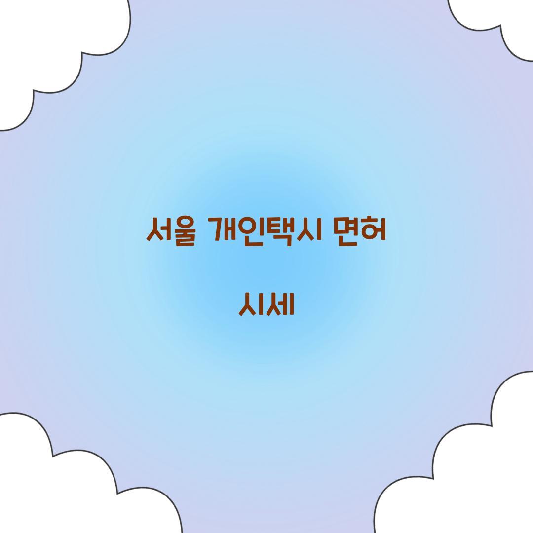 서울 개인택시 면허 시세