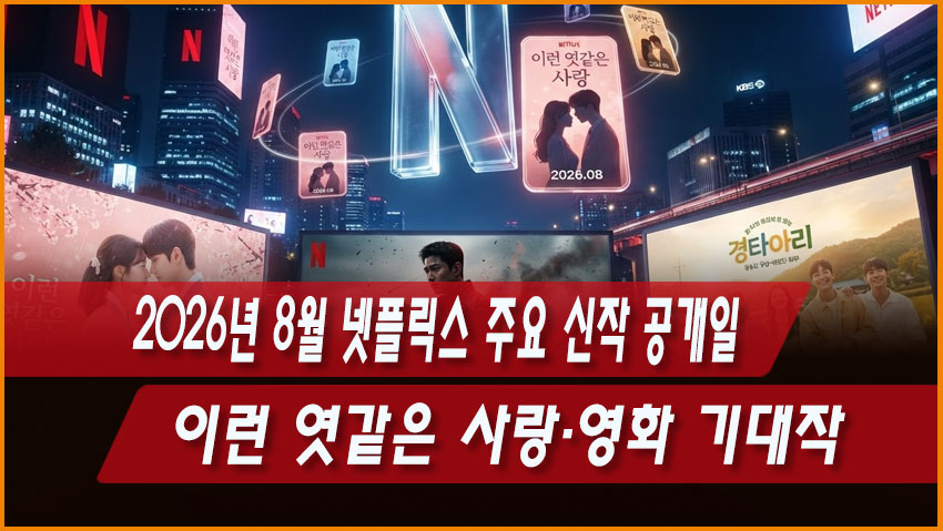 2026년 8월 넷플릭스 주요 신작 공개일|이런 엿같은 사랑·영화 기대작