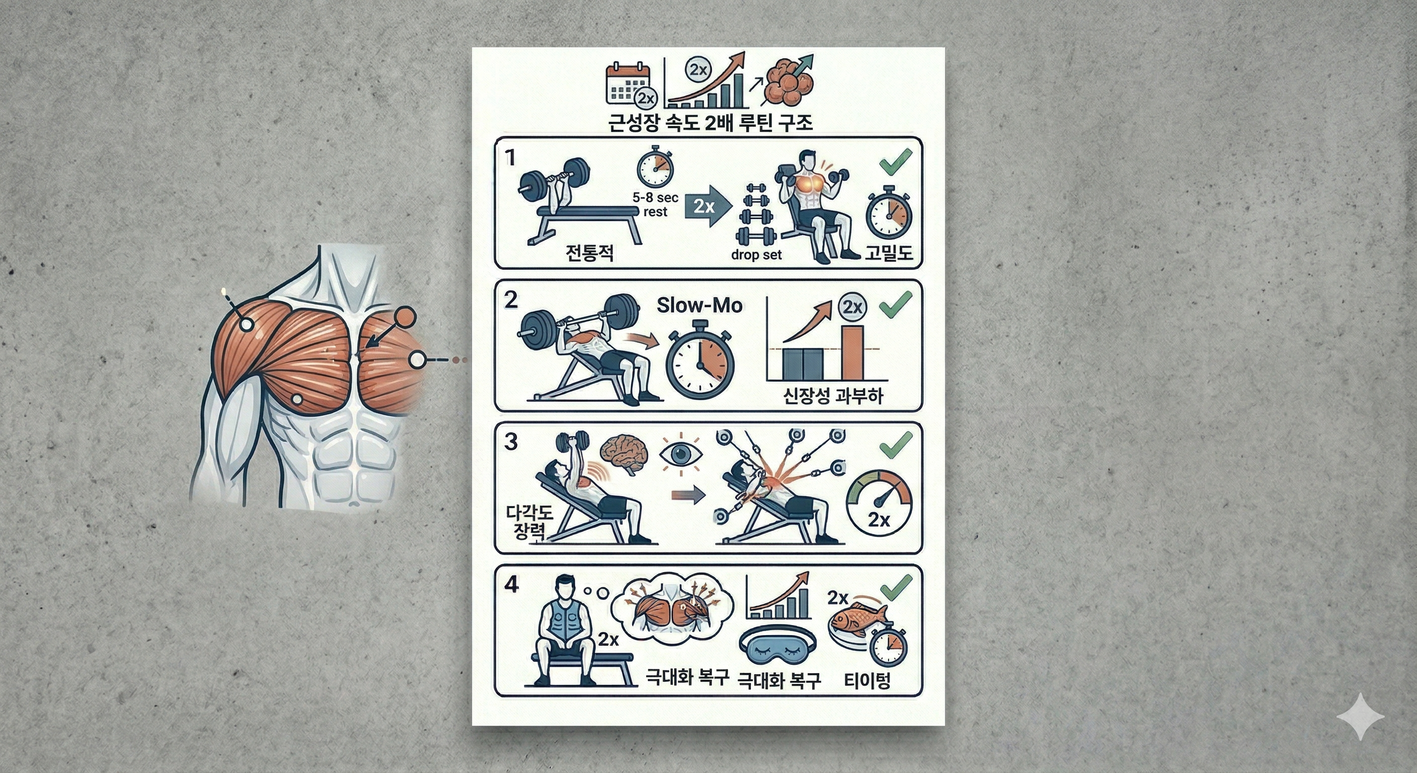 적용 방법: 근성장 속도 2배 루틴 구조