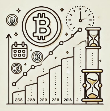 비트코인을 장기투자했을 때 결국 우상향 할 것이라는 것을 나타내는 그림