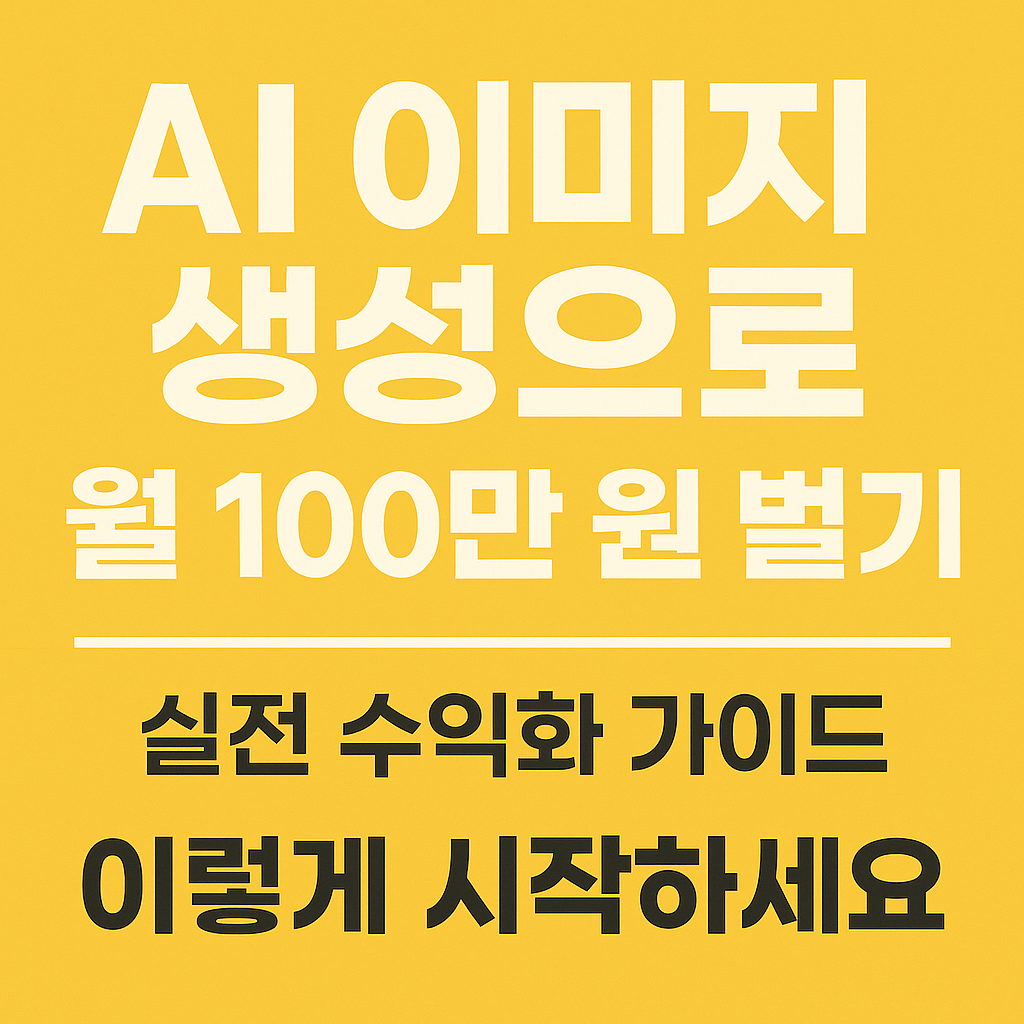 AI 이미지 생성으로 월 100만 원 벌기