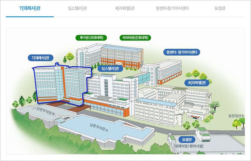 대구가톨릭대학교병원 층별 안내도