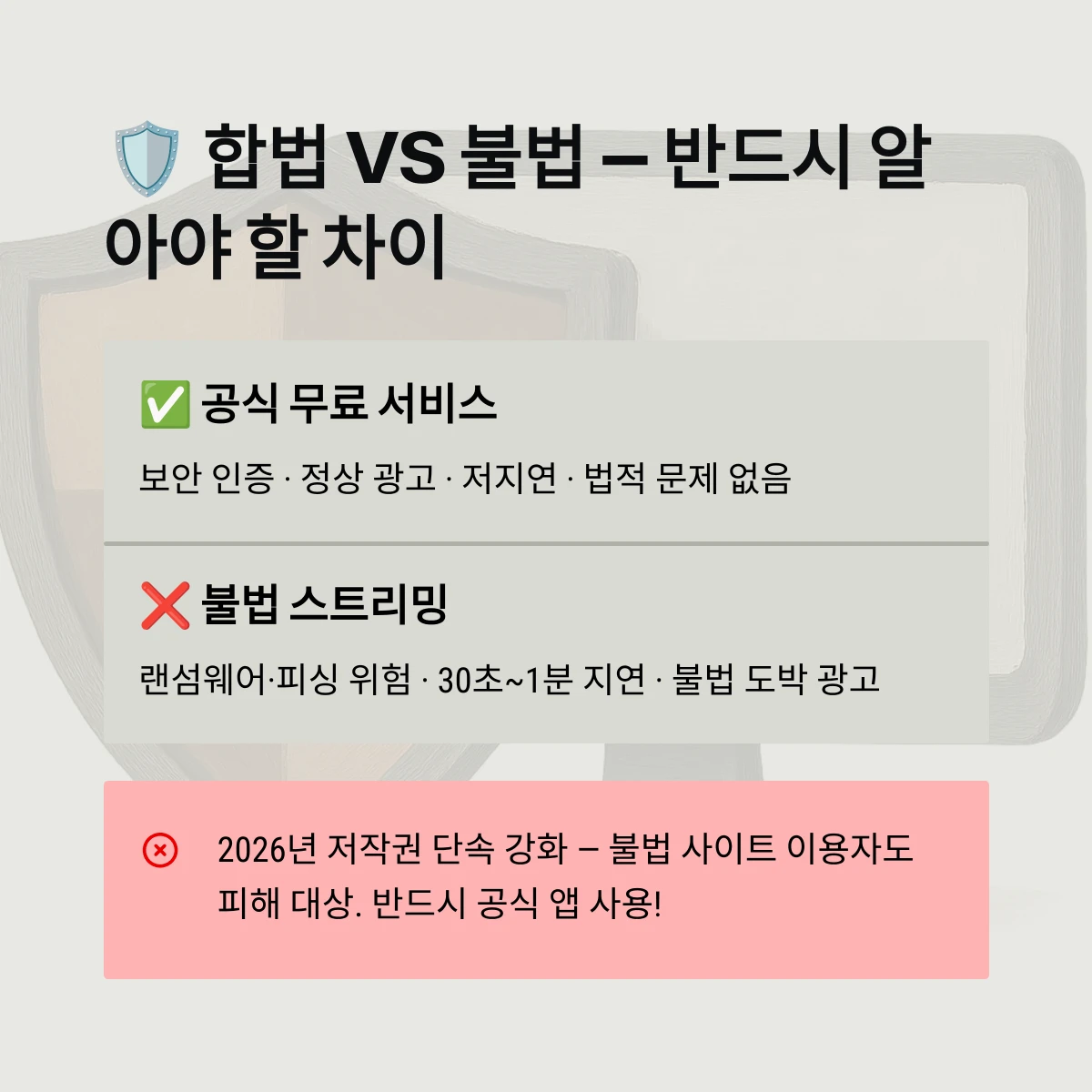 합법 vs 불법 &mdash; 반드시 알아야 할 차이