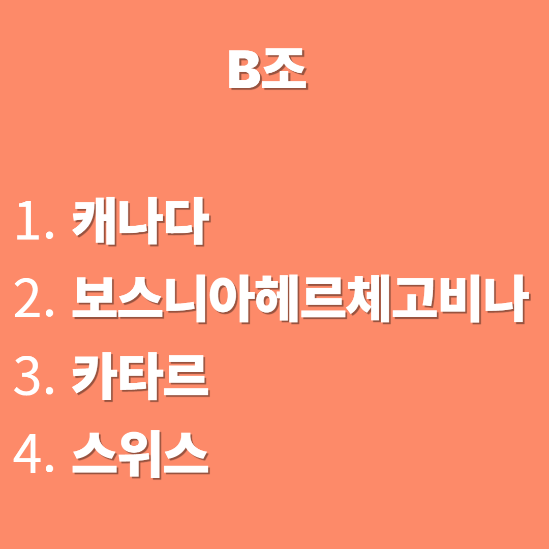 2026 북중미 월드컵 B조 분석 주요선수 및 일정