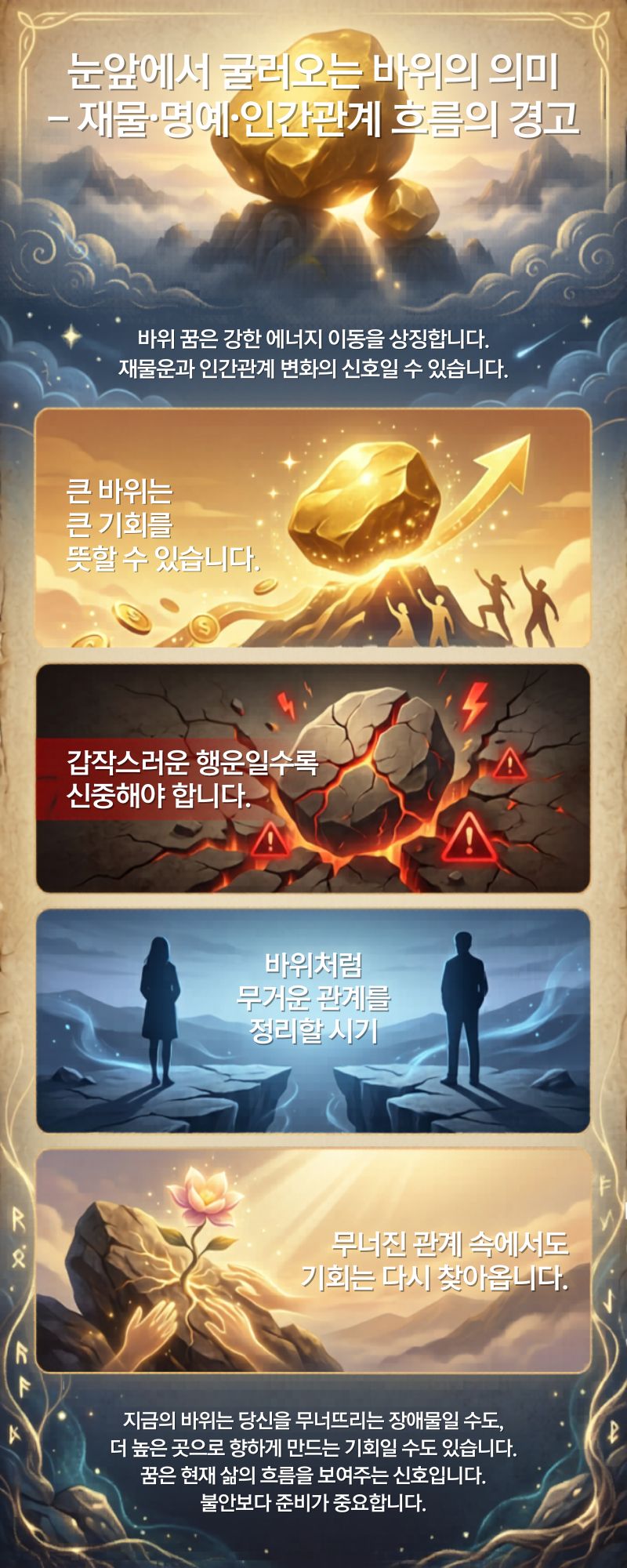 눈앞에서 바위가 굴러내려오는 꿈