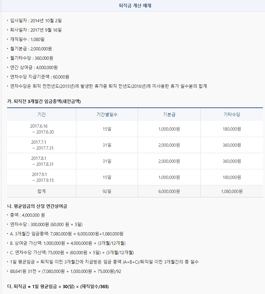 고용노동부 퇴직금계산기로 퇴직금계산방법 알아보기